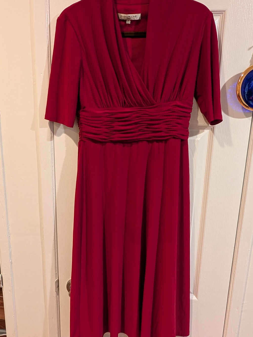 Evan Picone V-Neck Red Dress Size 6